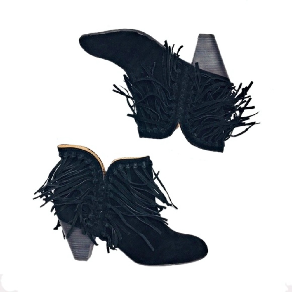 Ninewest Suede Fringed Runyon Western Bootie -NWOB